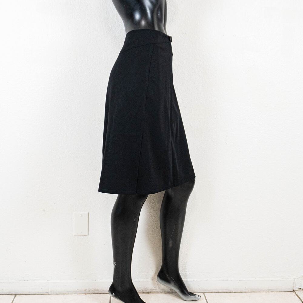 Piazza Sempione Black A-Line Skirt Knee Length Wool Size 46IT - Picture 4 of 10